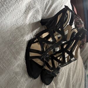 Black Strappy High Heel Sandals